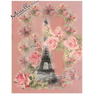 Bavlněný autorský panel Paris rose pink