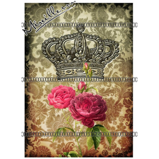 Bavlněný autorský panel korunka s růží