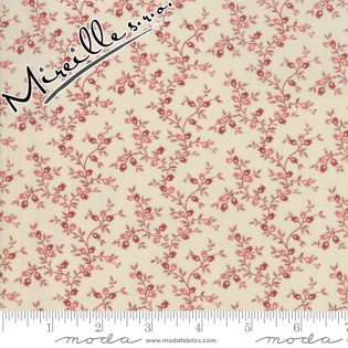 Látka MODA Jo Morton - Jo´s Shirtings, smetanová s červenou liánkou, 83 cm