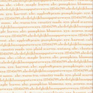 Látka MODA Pumpkins Blossoms - oranžový text na smetanové