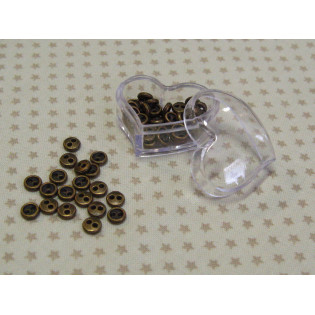 Mini kovové knoflíčky 5 mm, staromosaz, 30 ks