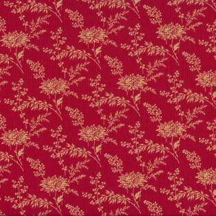Látka MODA FG Bonheur De Jour - písková chrysantéma na červené