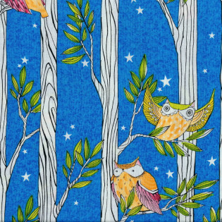 Látka Cori Dantini - Well Owl Be - sovy na stromech