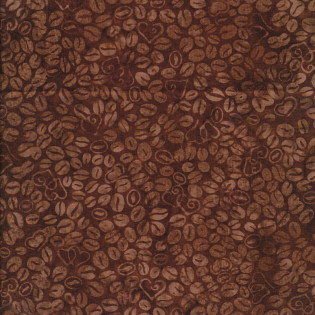 Látka batika kávová zrna, 48 cm