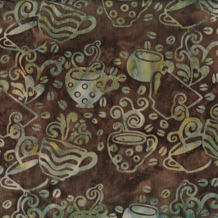 Látka batika kávové hrny, 98 cm