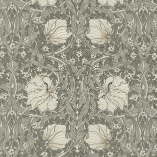 Látka MODA - Ebony Suite - květy liánka na šedé