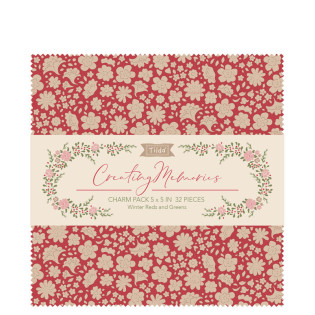 Charm pack TILDA Creating Memories - Winter Reds and Greens