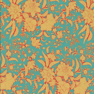 Látka TILDA Bloomsville Abloom Turquoise